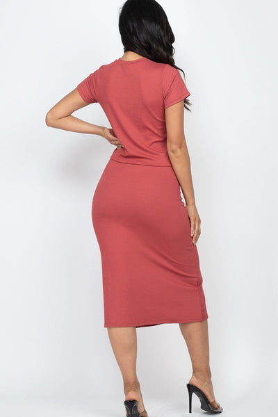 Top And Midi Skirt Set - Deals Kiosk