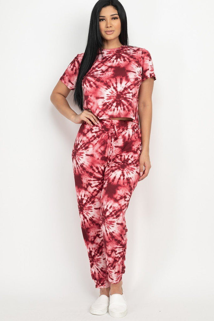 Tie-dye Printed Top And Pants Set - Deals Kiosk