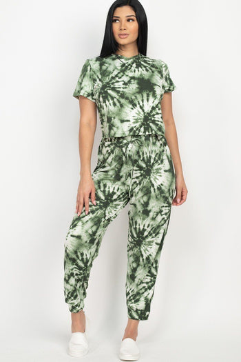 Tie-dye Printed Top And Pants Set - Deals Kiosk