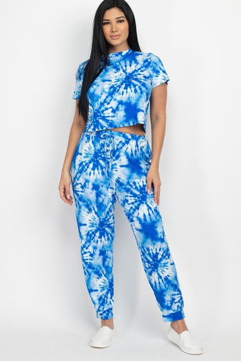 Tie-dye Printed Top And Pants Set - Deals Kiosk