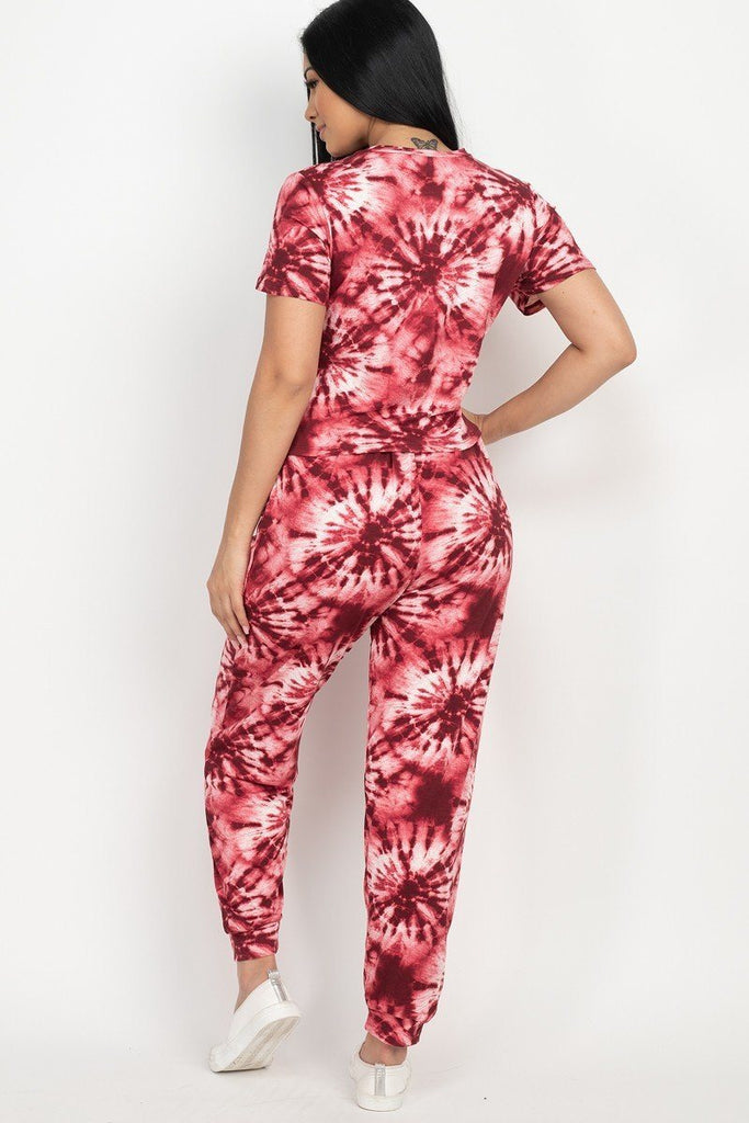 Tie-dye Printed Top And Pants Set - Deals Kiosk