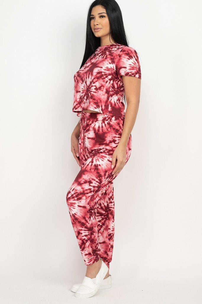Tie-dye Printed Top And Pants Set - Deals Kiosk