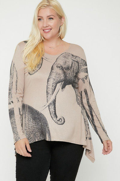 Elephant Sublimation Print Top - Deals Kiosk