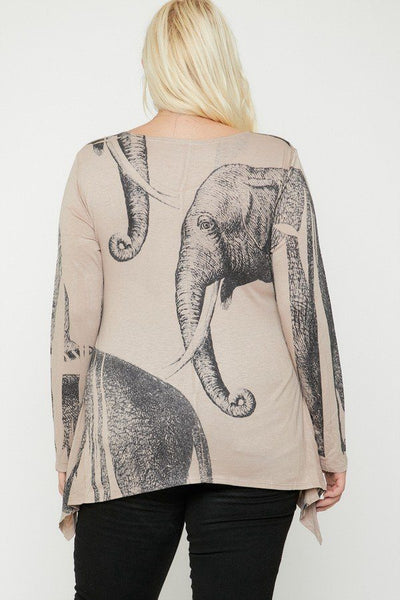 Elephant Sublimation Print Top - Deals Kiosk