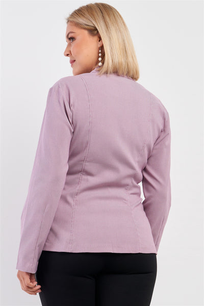 Plus Checkered Houndstooth Pattern Front Zipper Closure Jacket - Deals Kiosk