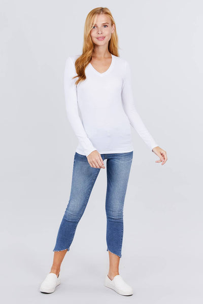 Cotton Jersey V-neck Top - Deals Kiosk