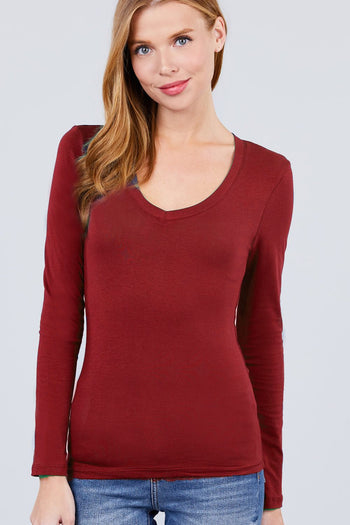 Cotton Jersey V-neck Top - Deals Kiosk