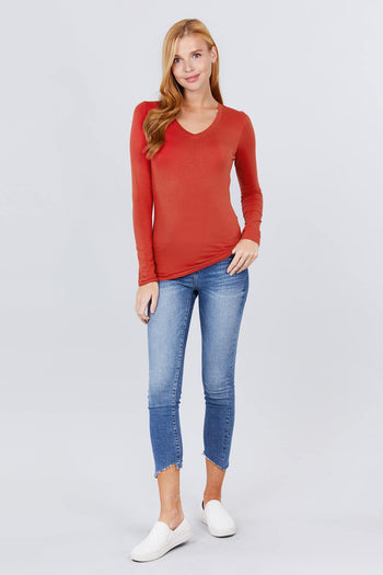 Cotton Jersey V-neck Top - Deals Kiosk