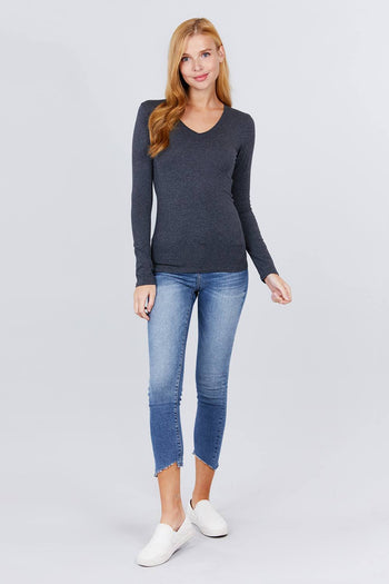 Cotton Jersey V-neck Top - Deals Kiosk