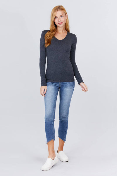 Cotton Jersey V-neck Top - Deals Kiosk