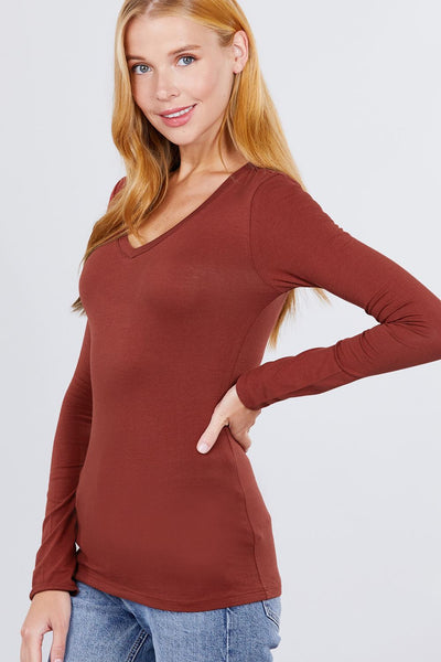 Cotton Jersey V-neck Top - Deals Kiosk
