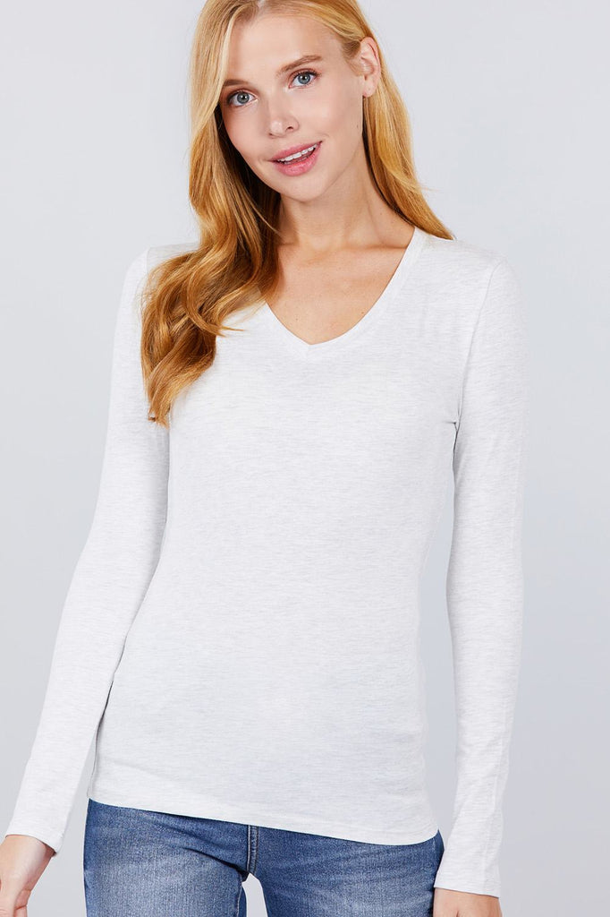 Cotton Jersey V-neck Top - Deals Kiosk