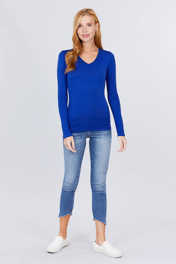 Cotton Jersey V-neck Top - Deals Kiosk
