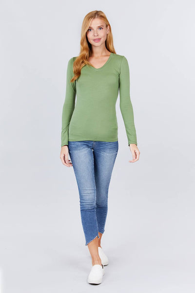 Cotton Jersey V-neck Top - Deals Kiosk
