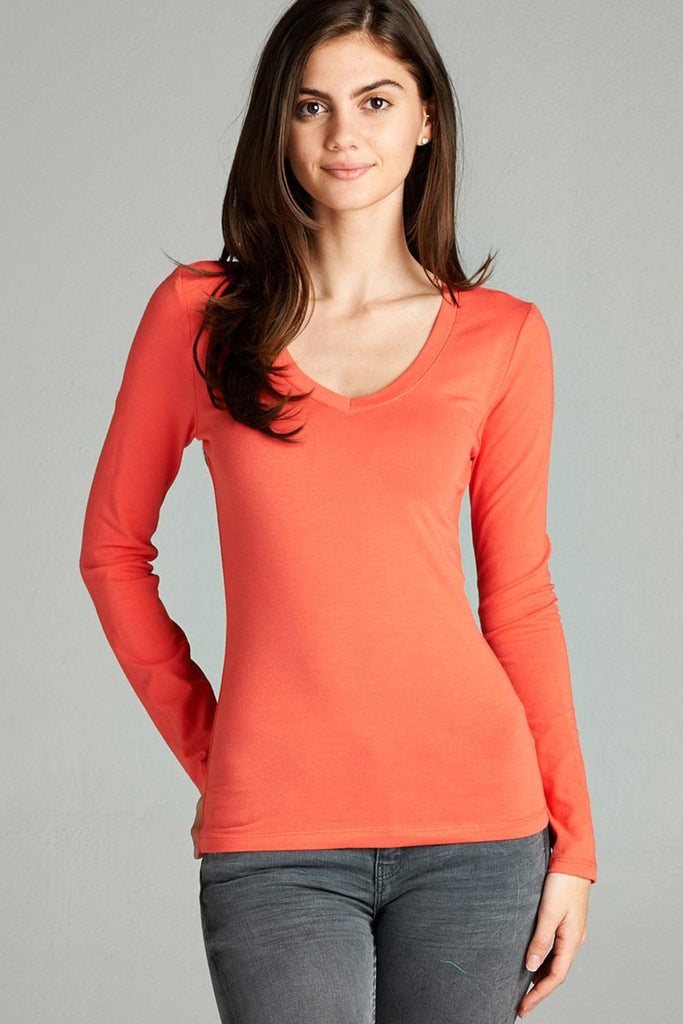 Cotton Jersey V-neck Top - Deals Kiosk