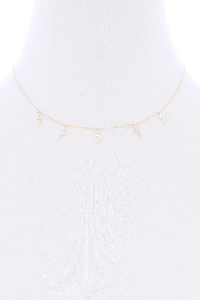 Lightning Stone Charm Metal Necklace - Deals Kiosk