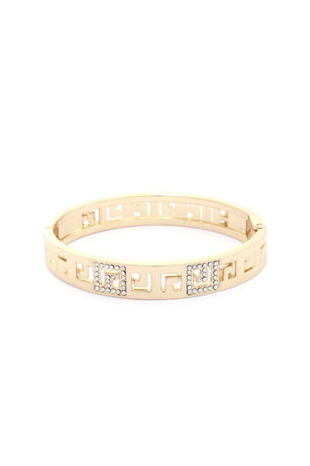 Laser Cut Rhinestone Metal Bracelet - Deals Kiosk