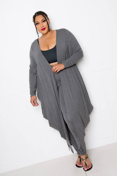 Bubbled Hem Waterfall Cardigan - Deals Kiosk