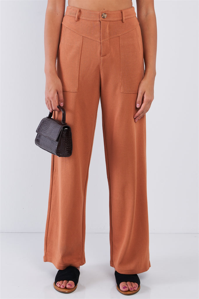 High Waisted Stretchy High Quality Casual Pant Relaxed Fit Camel Pant - Deals Kiosk
