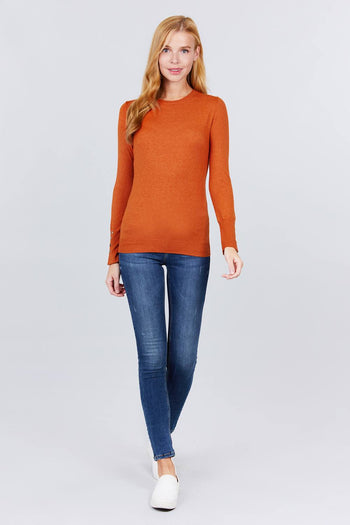 Crew Neck Sweater W/rivet Button - Deals Kiosk