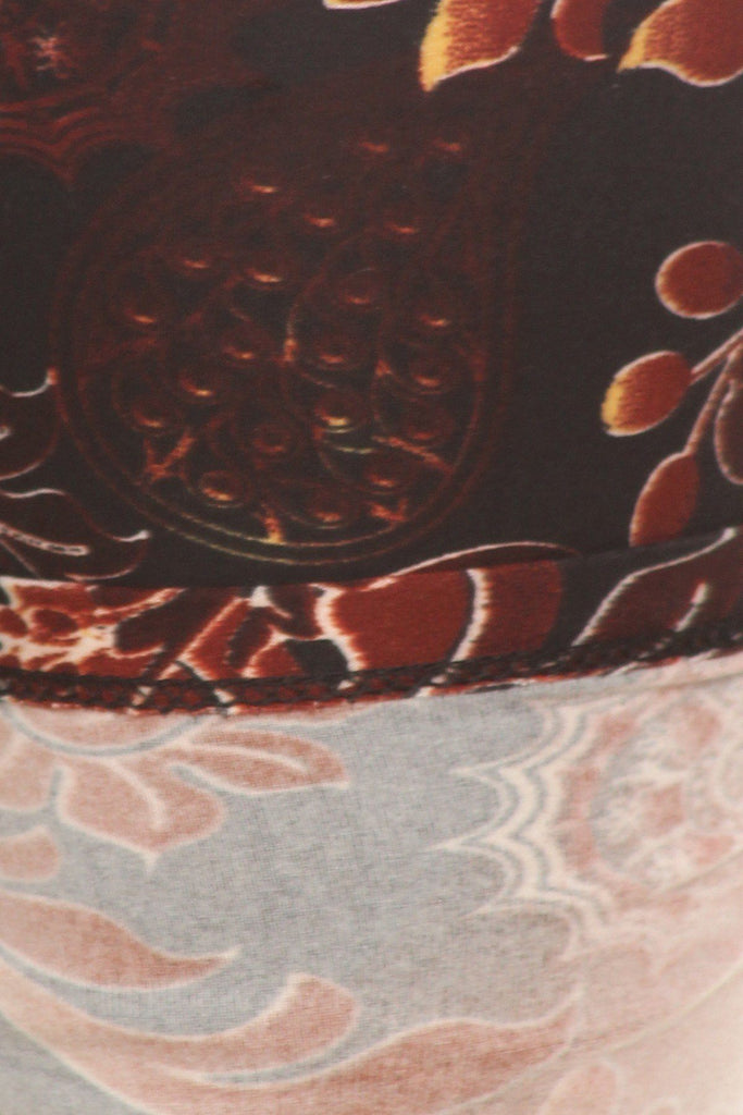 Plus Size Abstract Print, Full Length Leggings In A Slim Fitting Style With A Banded High Waist. - Deals Kiosk