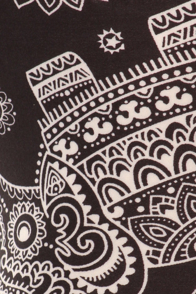 Plus Size Elephant Print, Full Length Leggings In A Slim Fitting Style With A Banded High Waist - Deals Kiosk