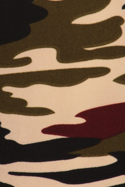 Plus Size Army Print, Banded, Full Length Leggings In A Fitted Style With A High Waist - Deals Kiosk