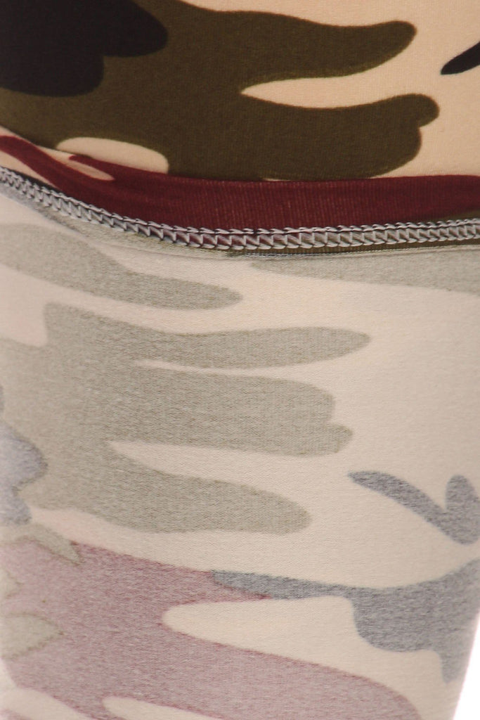 Plus Size Army Print, Banded, Full Length Leggings In A Fitted Style With A High Waist - Deals Kiosk