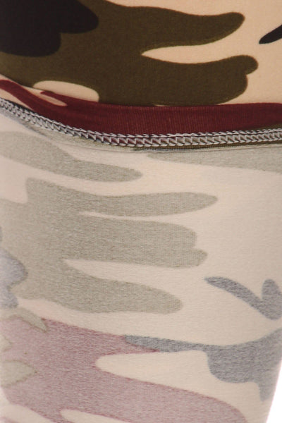 Plus Size Army Print, Banded, Full Length Leggings In A Fitted Style With A High Waist - Deals Kiosk