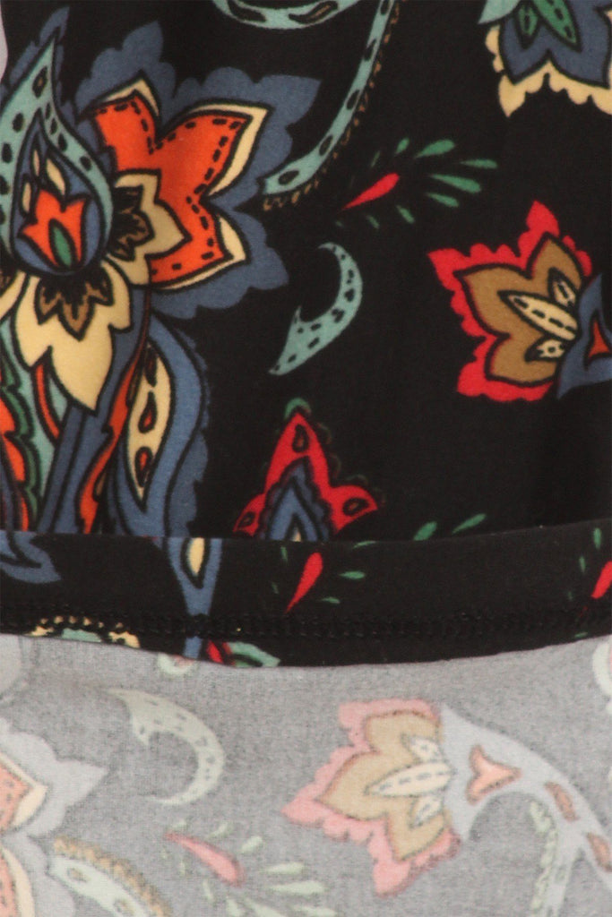 Floral/abstract Print, Full Length Leggings In A Slim Fitting Style With A Banded High Waist - Deals Kiosk