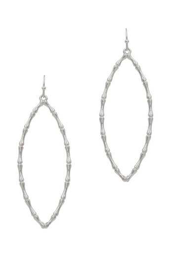 Bamboo Metal Leaf Hook Earring - Deals Kiosk