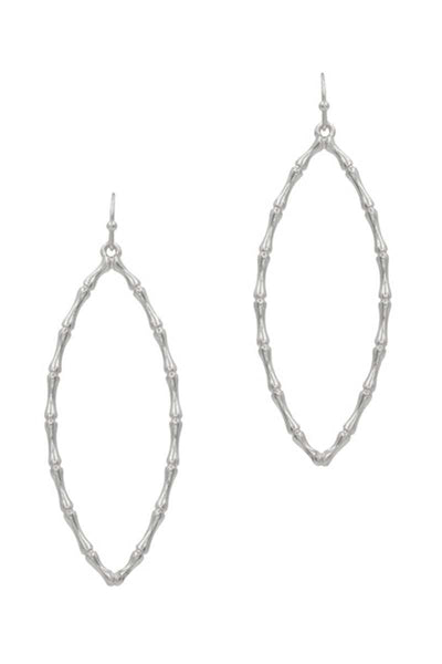 Bamboo Metal Leaf Hook Earring - Deals Kiosk