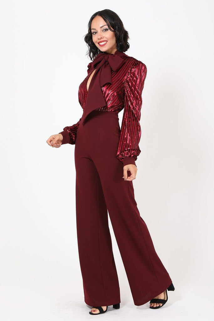 Gorgeous Shiny Lining Pattern Jumpsuit - Deals Kiosk