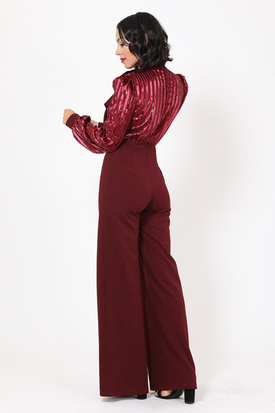 Gorgeous Shiny Lining Pattern Jumpsuit - Deals Kiosk