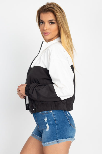 Long Sleeve Color Blocking Wind Breaker - Deals Kiosk