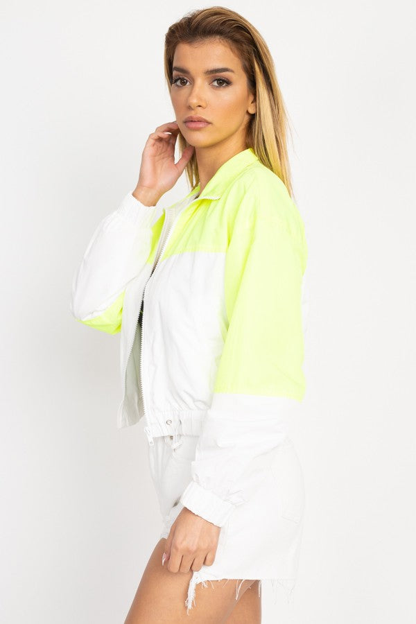 Long Sleeve Color Blocking Wind Breaker - Deals Kiosk