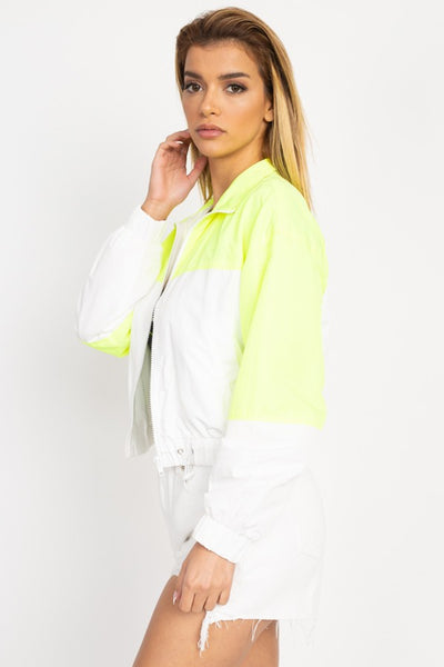 Long Sleeve Color Blocking Wind Breaker - Deals Kiosk