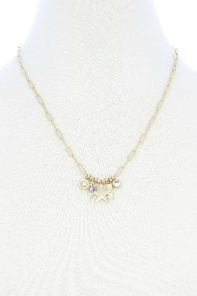 Dainty Star Lighting Bolt Charm Metal Necklace - Deals Kiosk