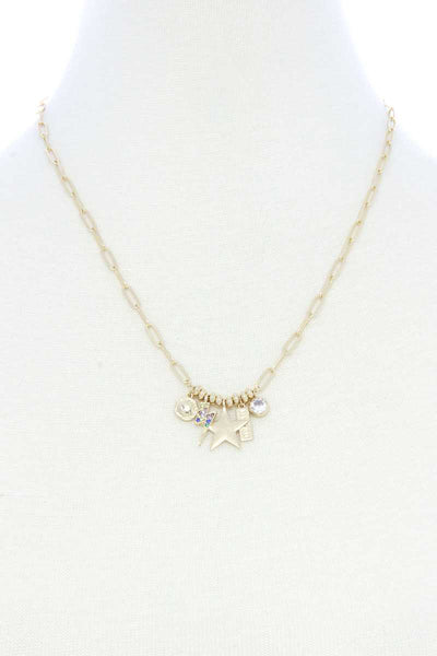 Dainty Star Lighting Bolt Charm Metal Necklace - Deals Kiosk