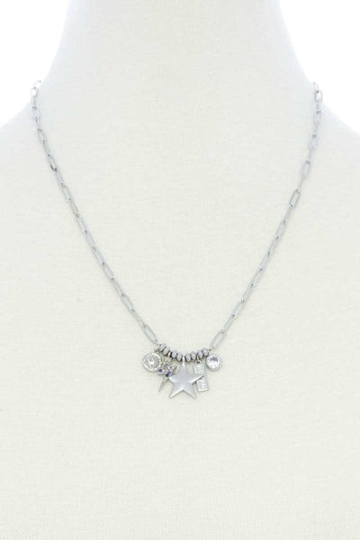 Dainty Star Lighting Bolt Charm Metal Necklace - Deals Kiosk
