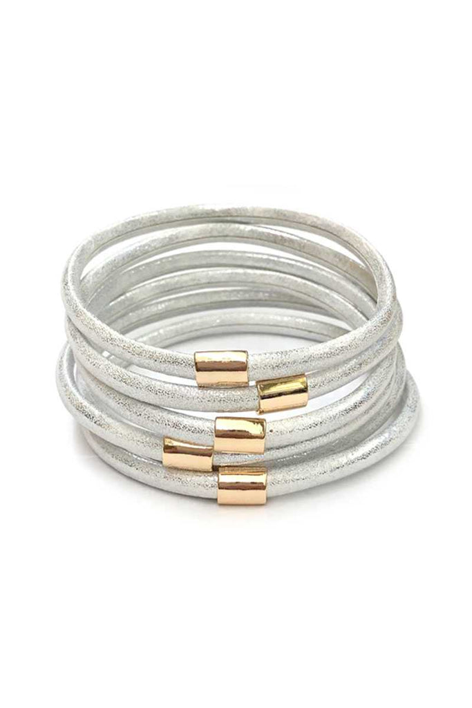 Multi Faux Leather Bangle Bracelet - Deals Kiosk