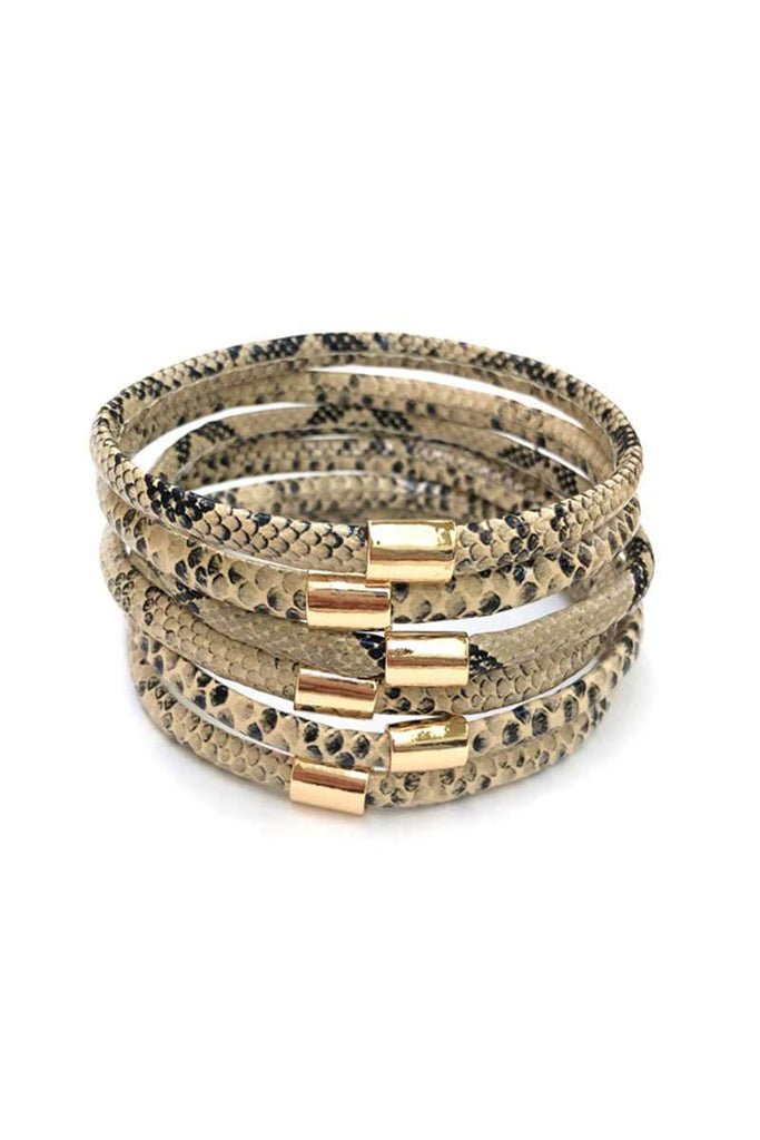 Multi Faux Leather Bangle Bracelet - Deals Kiosk