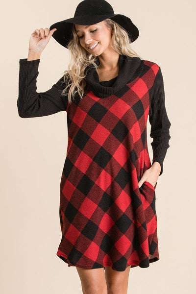 Buffalo Plaid Tartan Swing Dress - Deals Kiosk