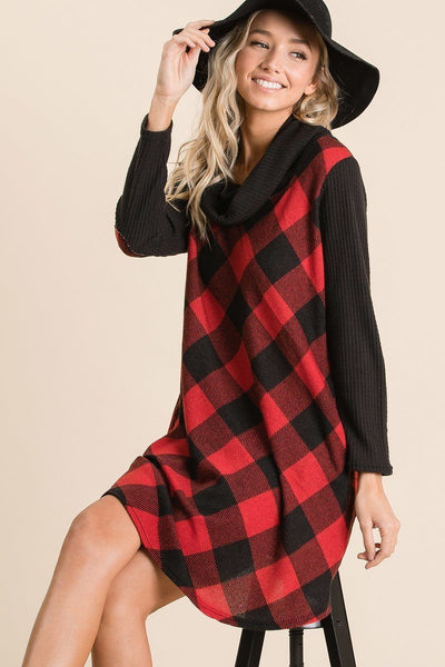Buffalo Plaid Tartan Swing Dress - Deals Kiosk