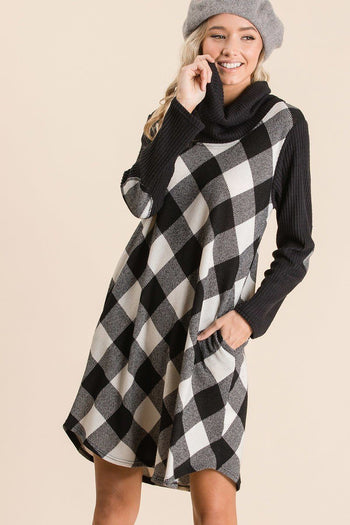 Buffalo Plaid Tartan Swing Dress - Deals Kiosk