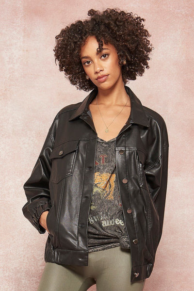 A Faux Leather Jacket - Deals Kiosk