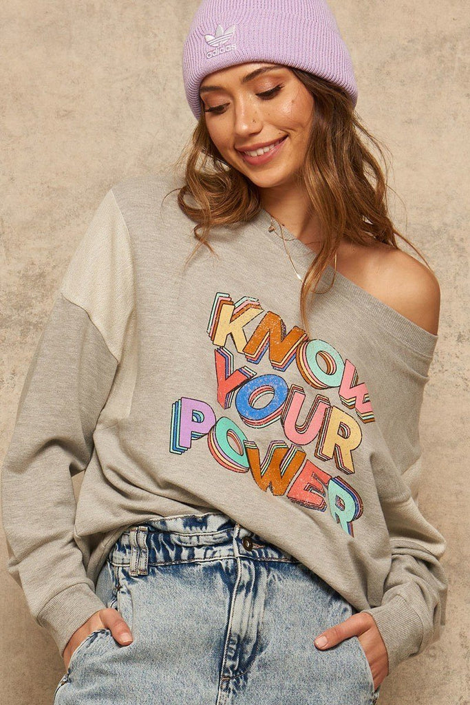 A French Terry Knit Graphic Sweatshirt - Deals Kiosk
