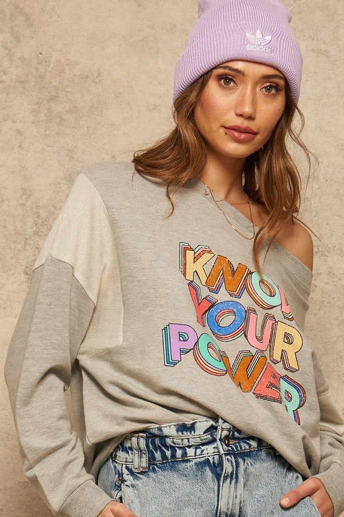 A French Terry Knit Graphic Sweatshirt - Deals Kiosk