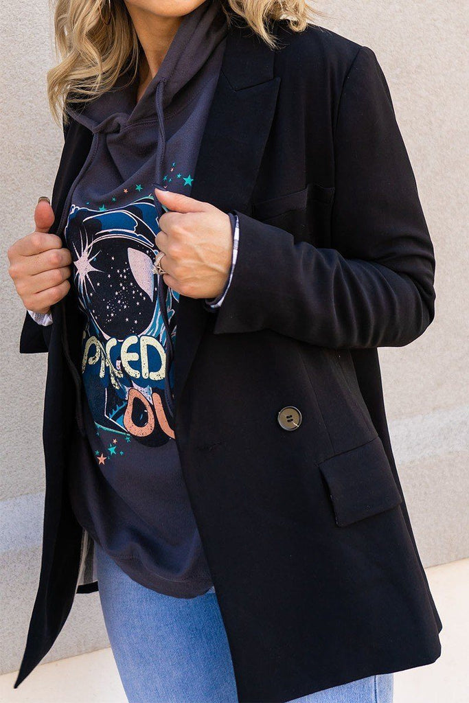 A Solid Woven Blazer Jacket - Deals Kiosk