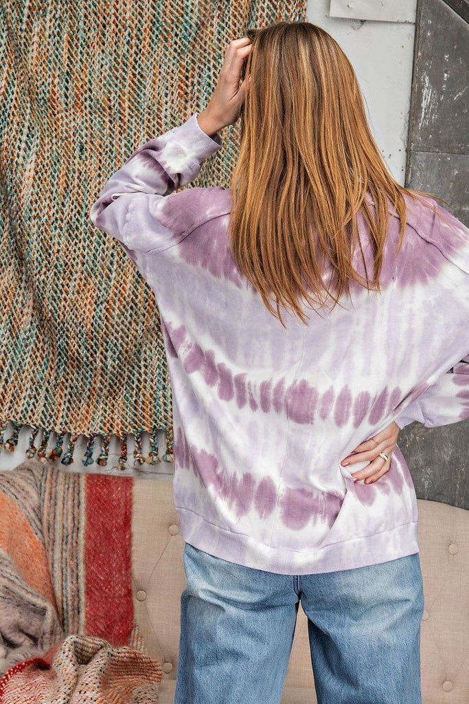 Ombre Dye Terry Knit Banded Bottom Pullover - Deals Kiosk